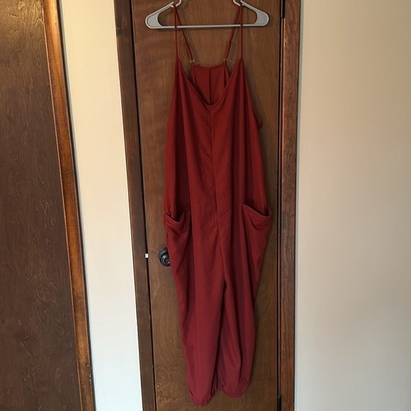 Sleeveless Jumpsuit Adjustable Strap Long Pant Rompers w Pockets - size XL - Picture 4 of 8